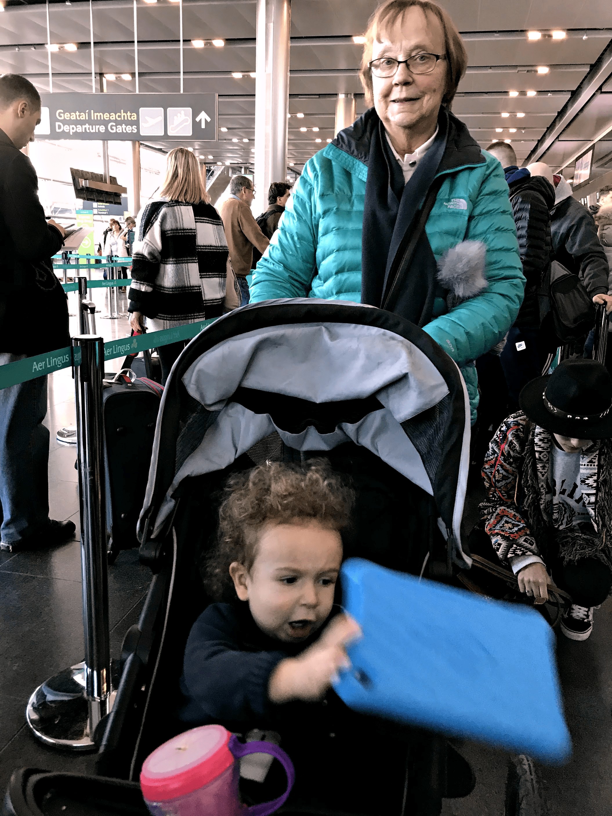 Baby throwing Kindle in airport