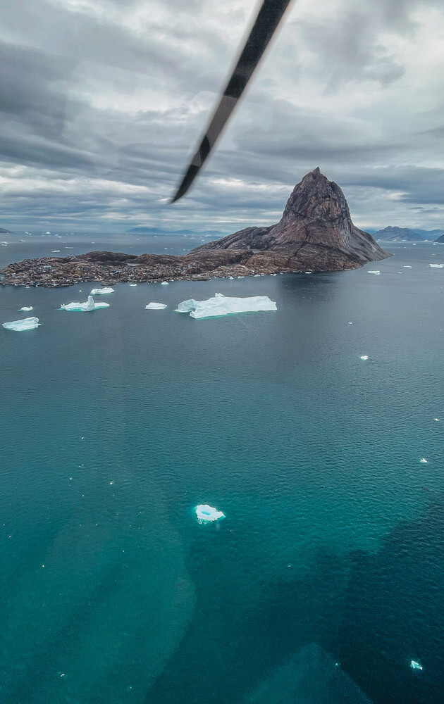 Aerial view from a small plane during Greenland travel
