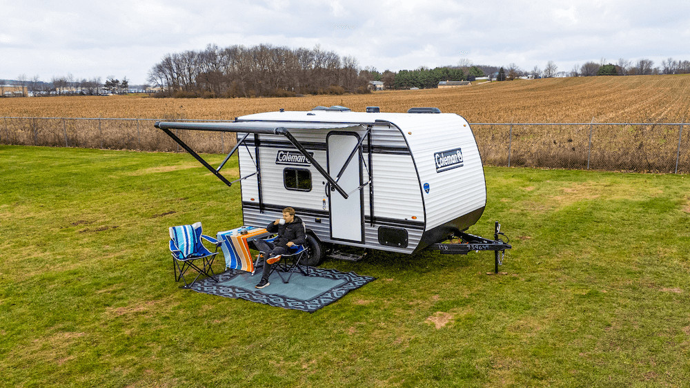 Electric travel trailer camping