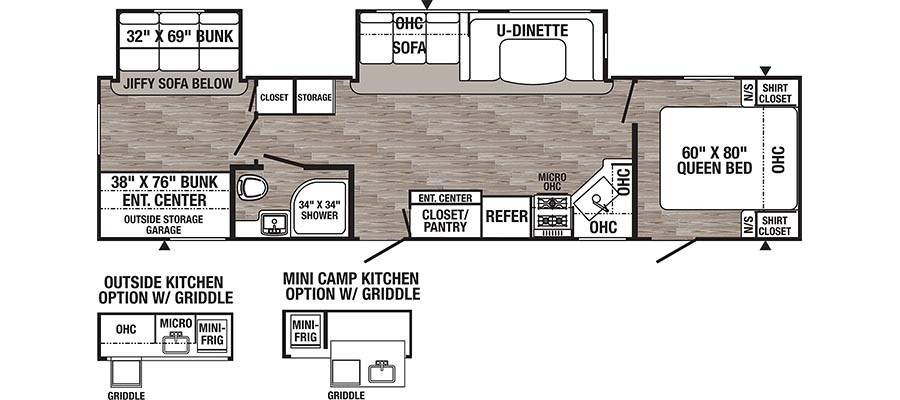Palomino Puma 31QBBH fifth wheel bunkhouse with two separate bedrooms