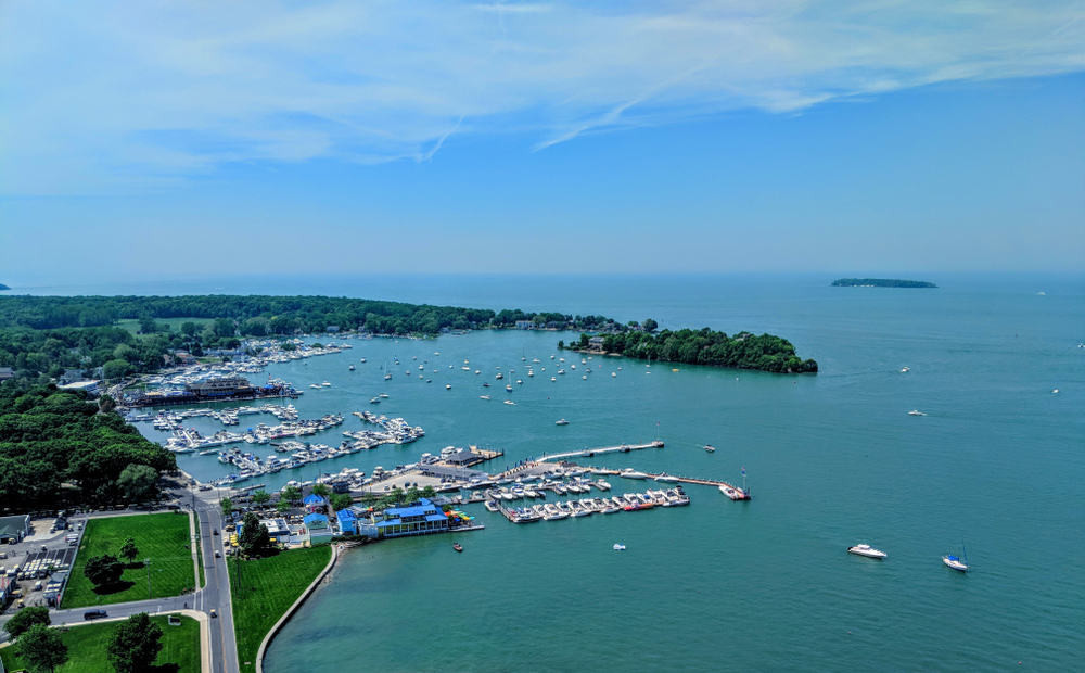 Put-in-bay, Ohio, USA lively resort village