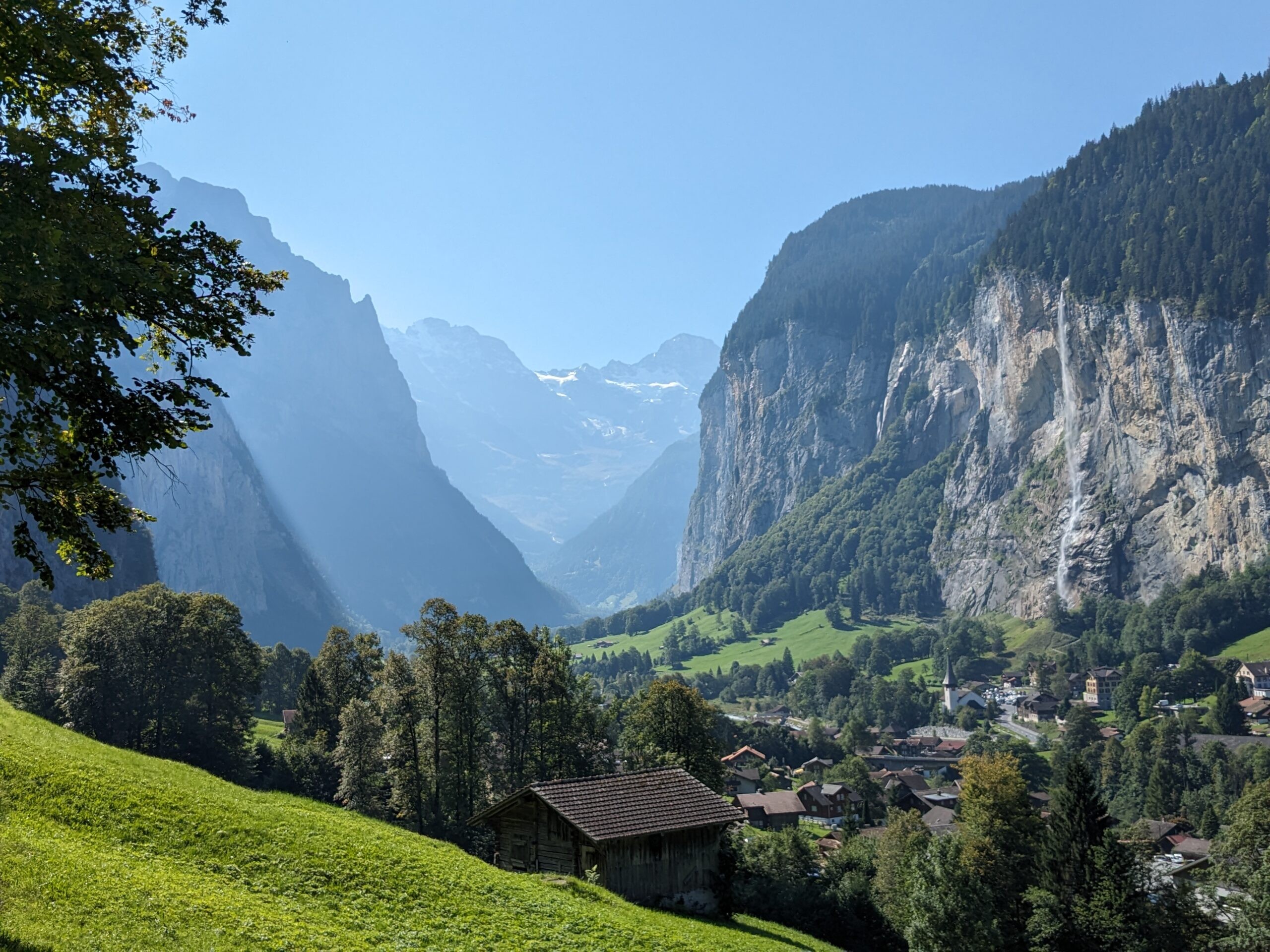 Lauterbrunnen valley with village to the right