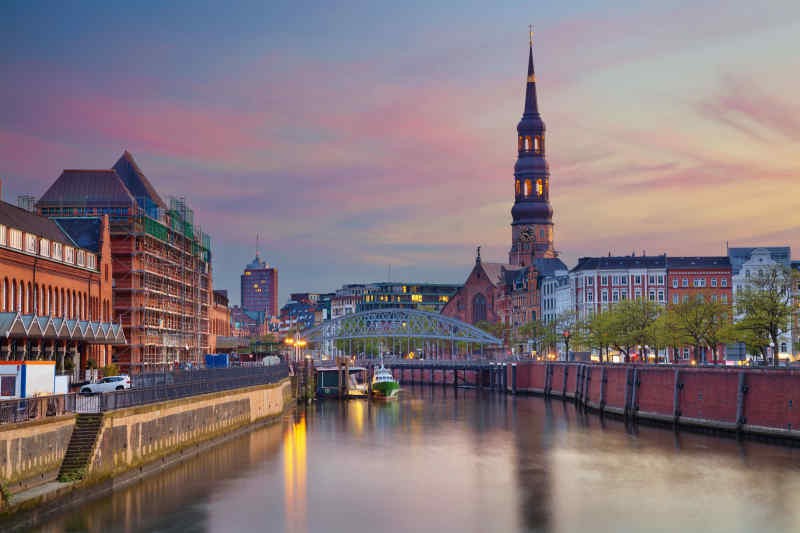 Elbphilharmonie concert hall in Hamburg, Germany, overlooking the harbor