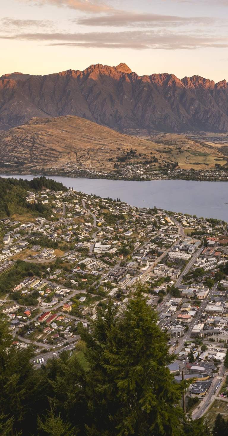 Aerial view overlooking Queenstown