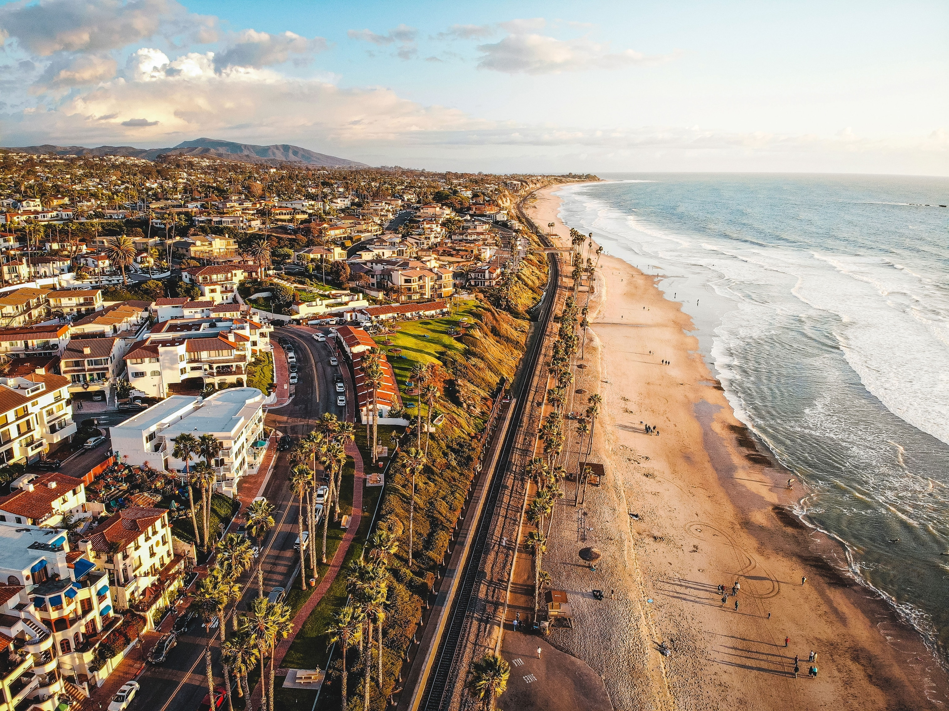 Aerial photo of the San Clemente Coastline south of the San Clemente Pier