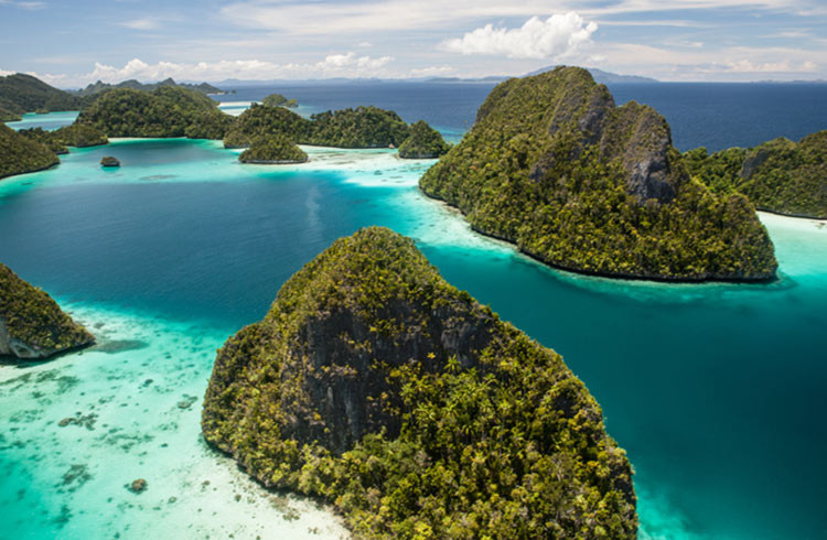 Rock Islands and Lagoon in Raja Ampat.