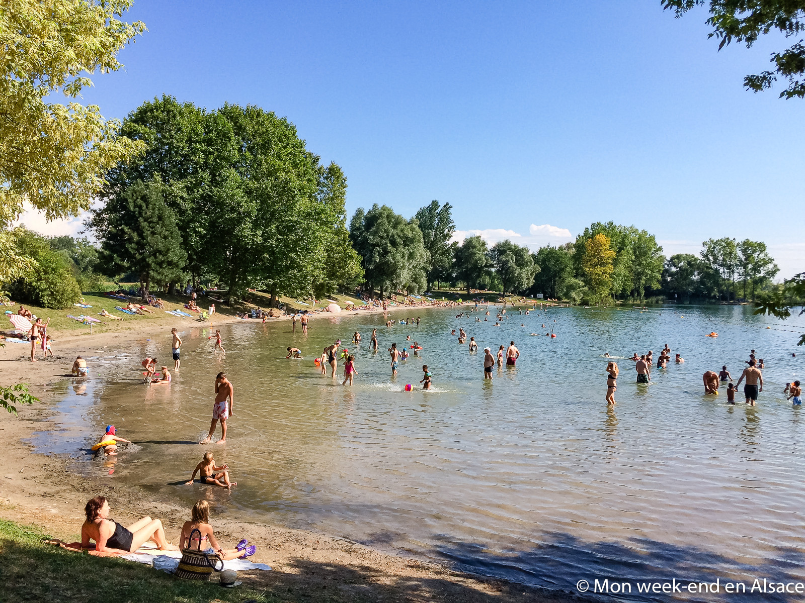 Reichstett swimming area in Alsace, France