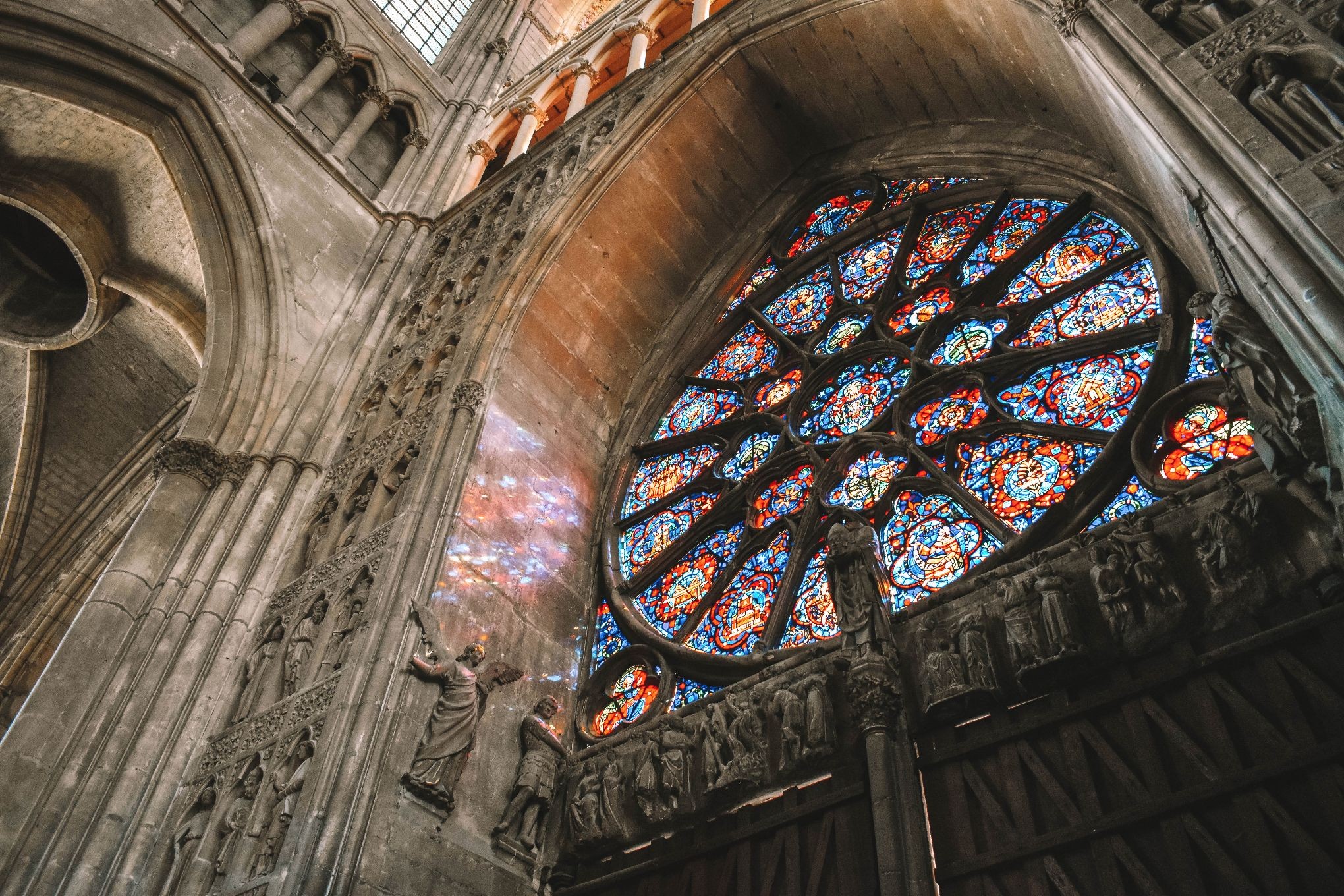 Reims Cathedral with stunning Gothic architecture, an iconic landmark in the Champagne region