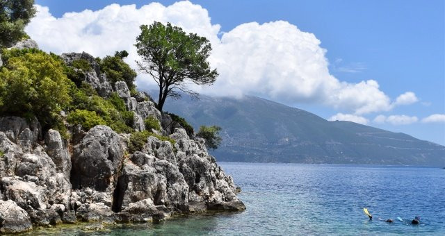 The beautiful unspoilt coast of Kefalonia