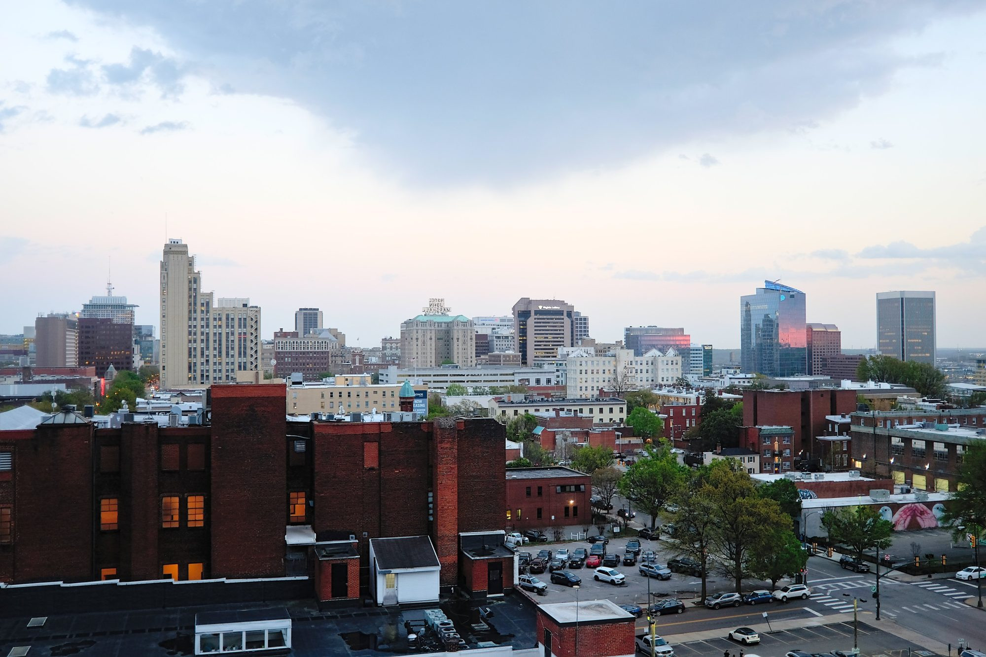 View of the Richmond skyline from the Quirk Hotel roof