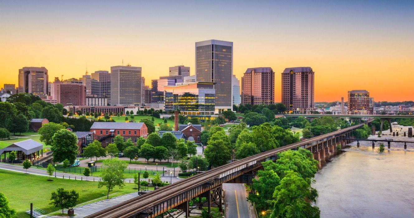 The Richmond skyline, highlighting the blend of historic and modern architecture