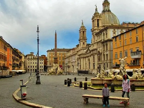 Piazza Navona in Rome with its beautiful fountains and architecture