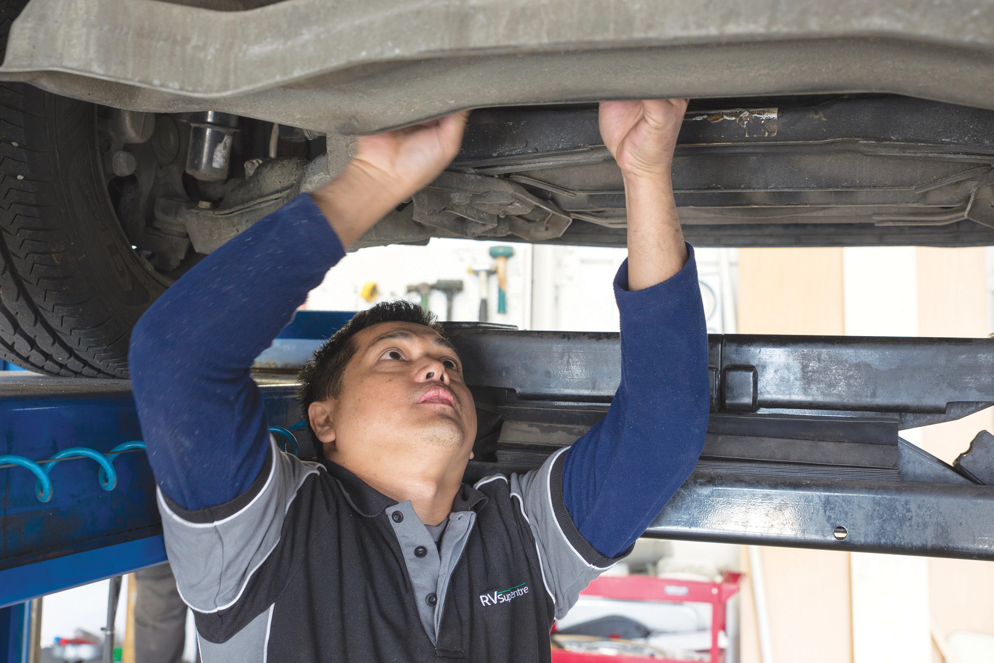 Mechanic working on a KEA Motorhome