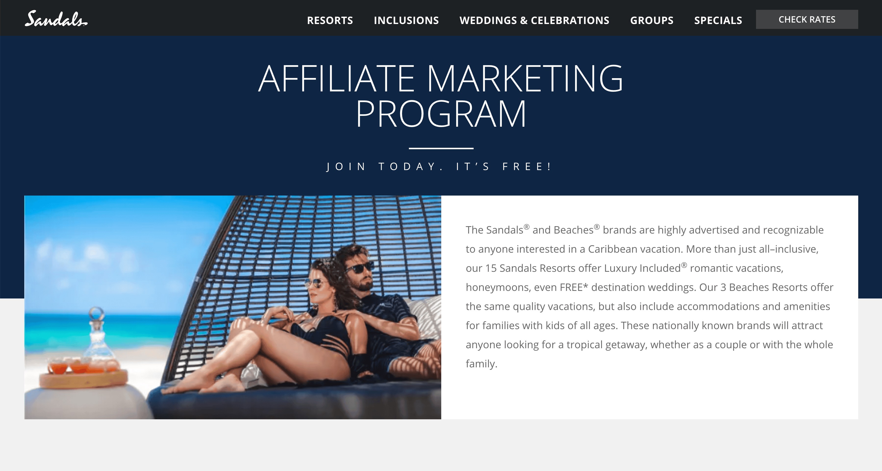 Sandals Resorts Travel Affiliate Program