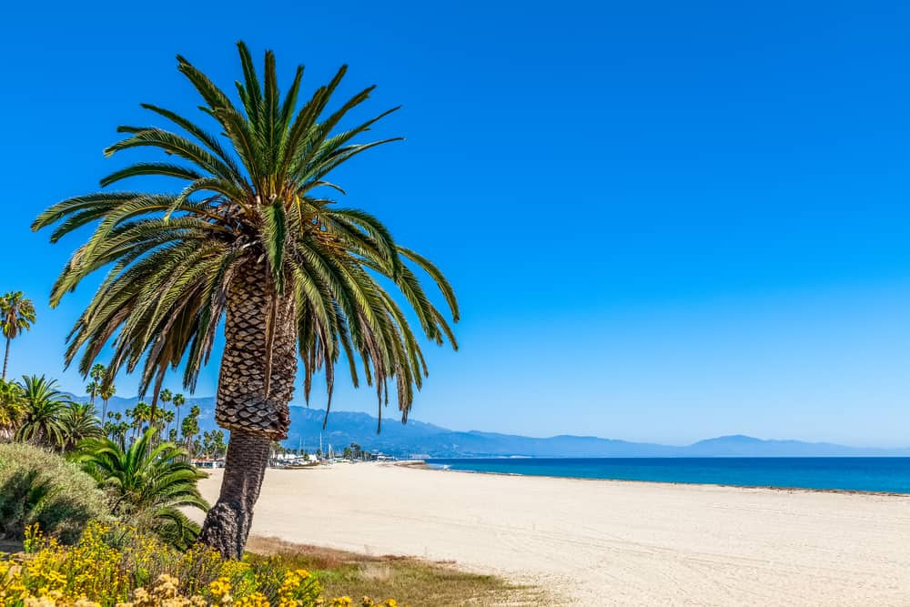 Santa Barbara Beach California coastal city with clear coastal skies