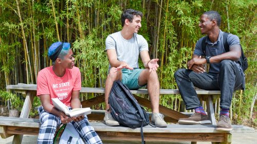 students discussing outdoors - Forest Management - College of Natural Resources at NC State University