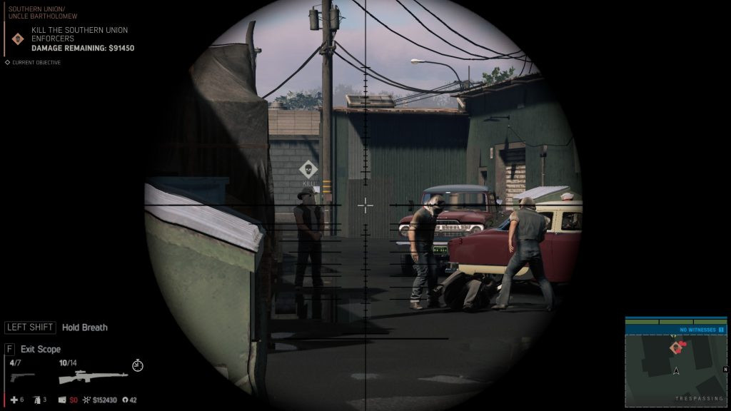 Klansmen being scoped in Mafia 3