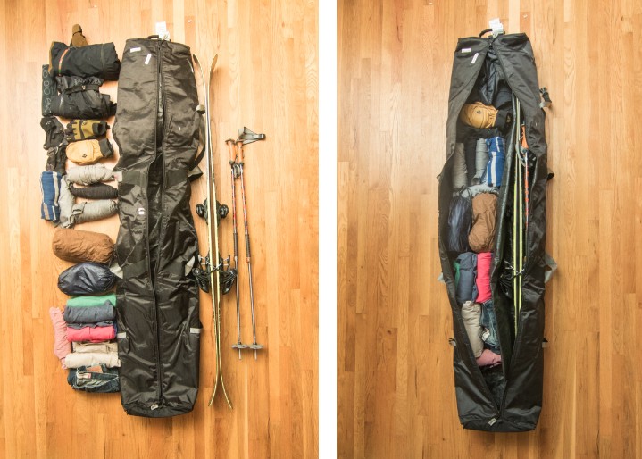 Efficiently Packed Snowboard Bag
