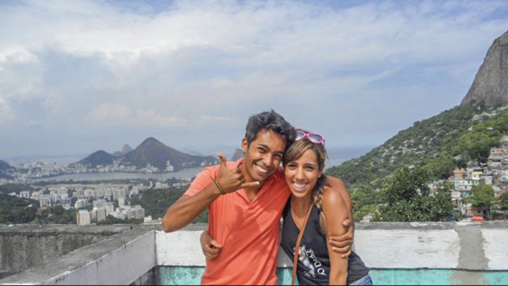 Tourists in a jeep during a Favela tour