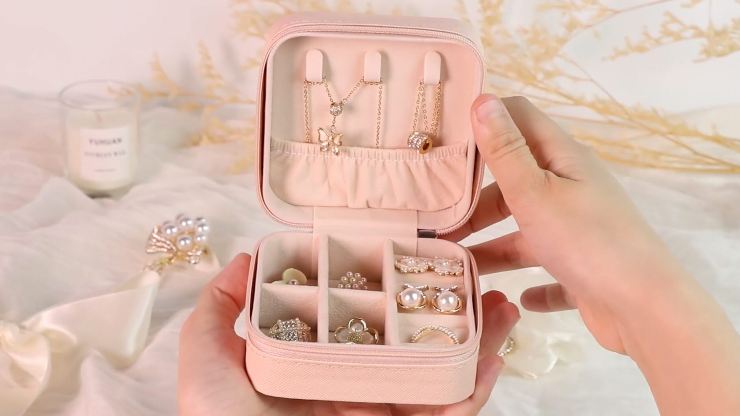 This jewelry organizer is small enough to fit in any bag