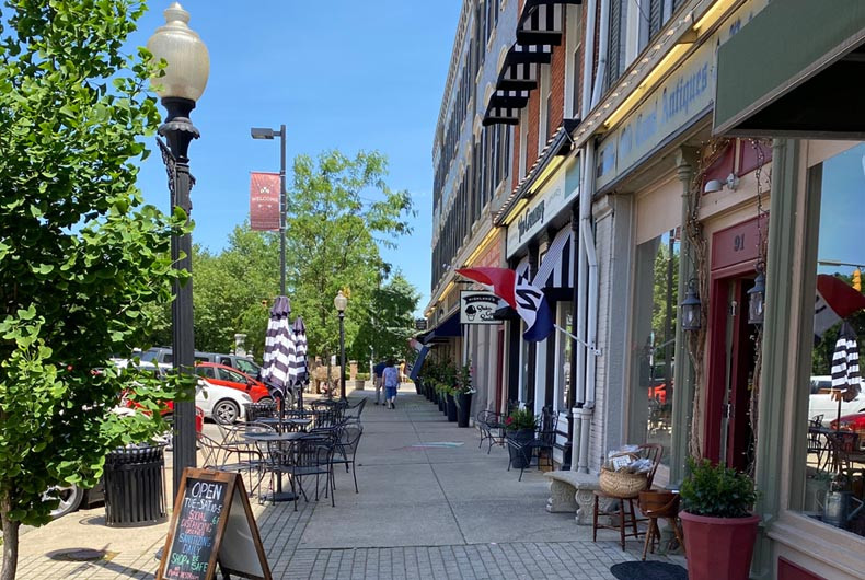 Shops in Chillicothe's downtown historic district, showcasing the local shopping scene