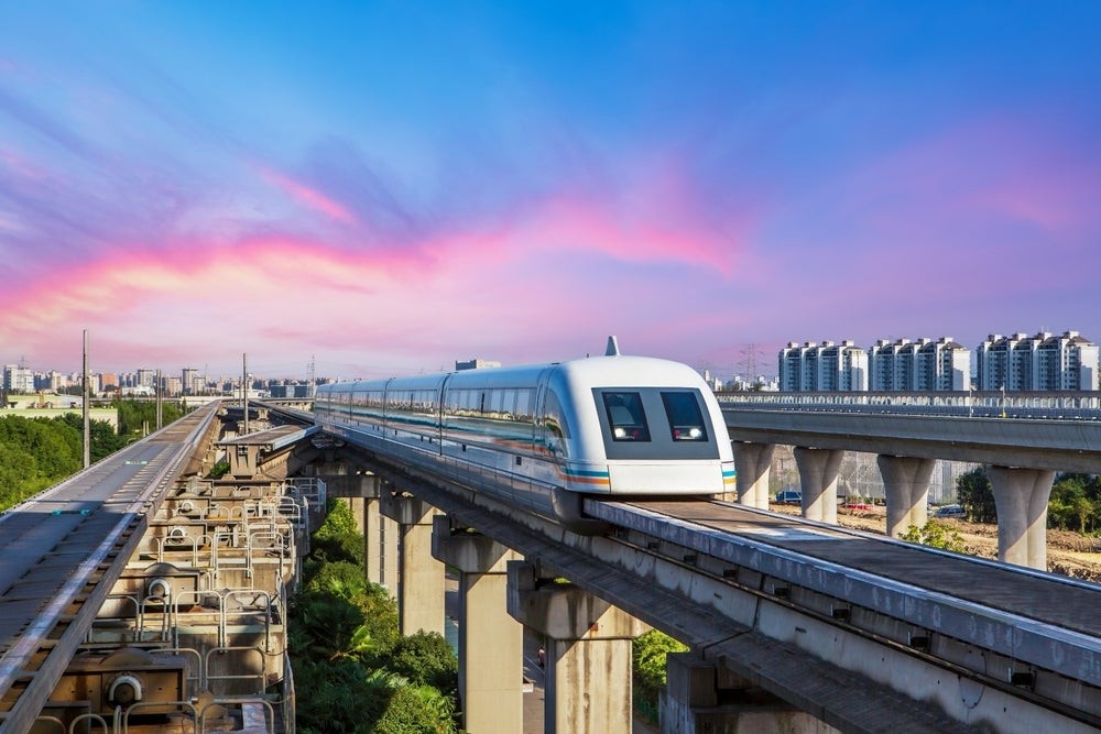 The Shanghai Maglev in operation.