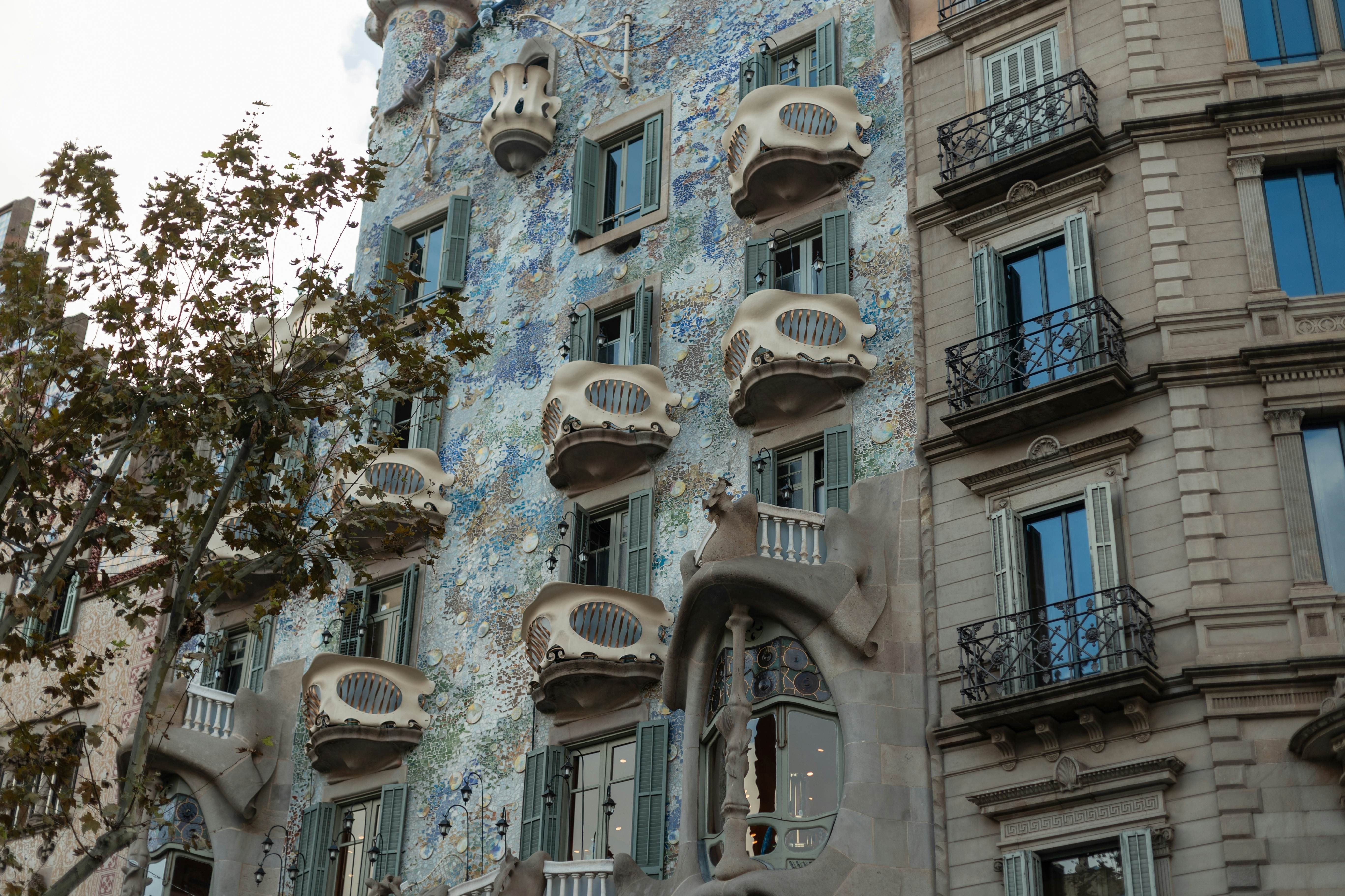 Casa Batllo building in the center of Barcelona, Spain.
