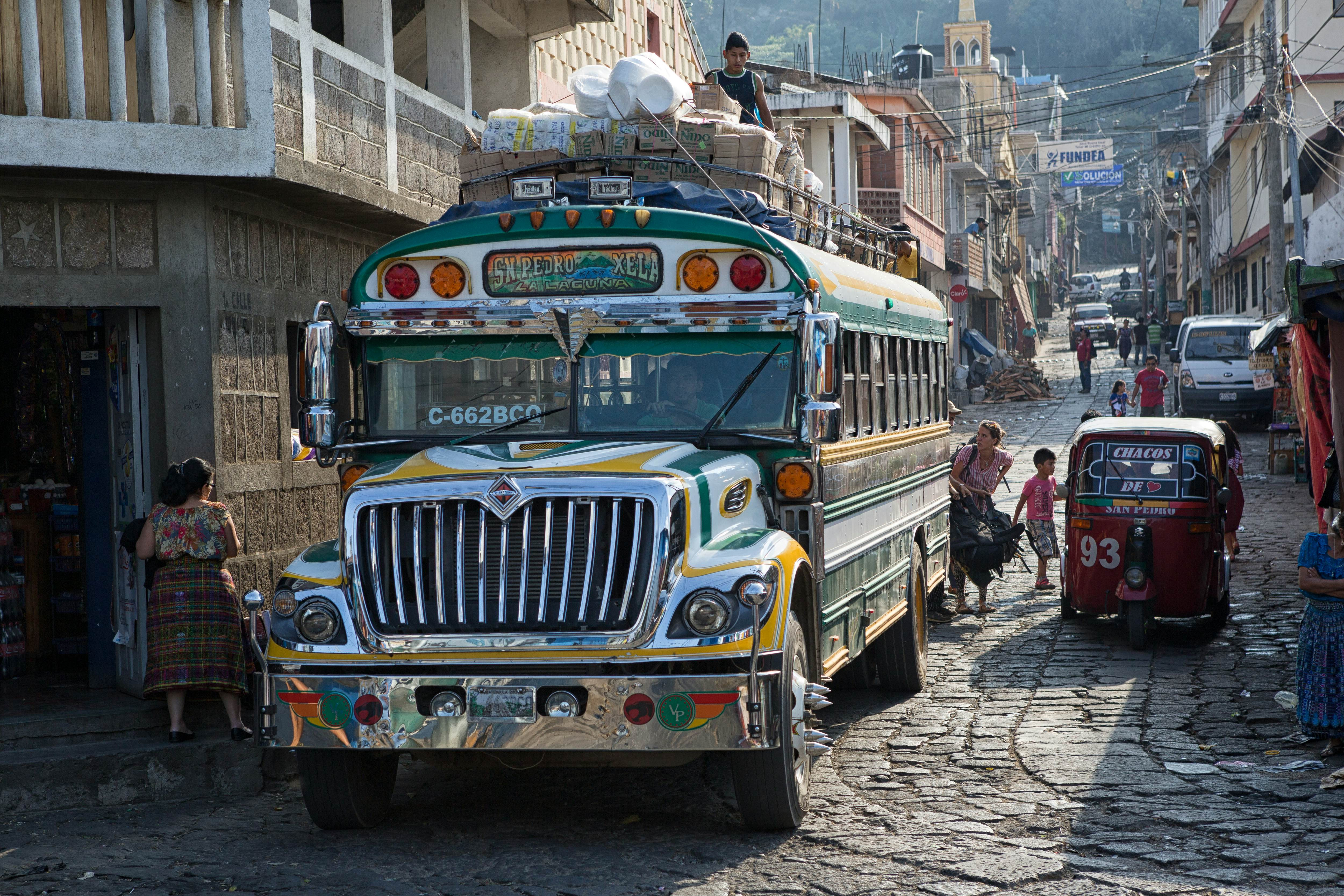 Villagers loading goods onto a Guatemalan