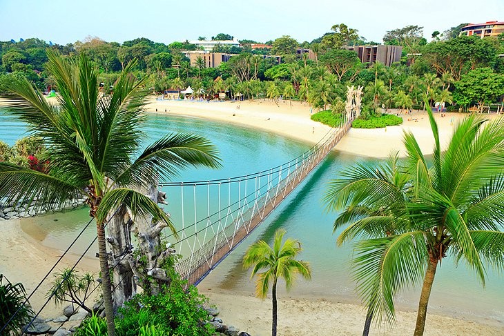 Sentosa Island with its sandy beaches and attractions