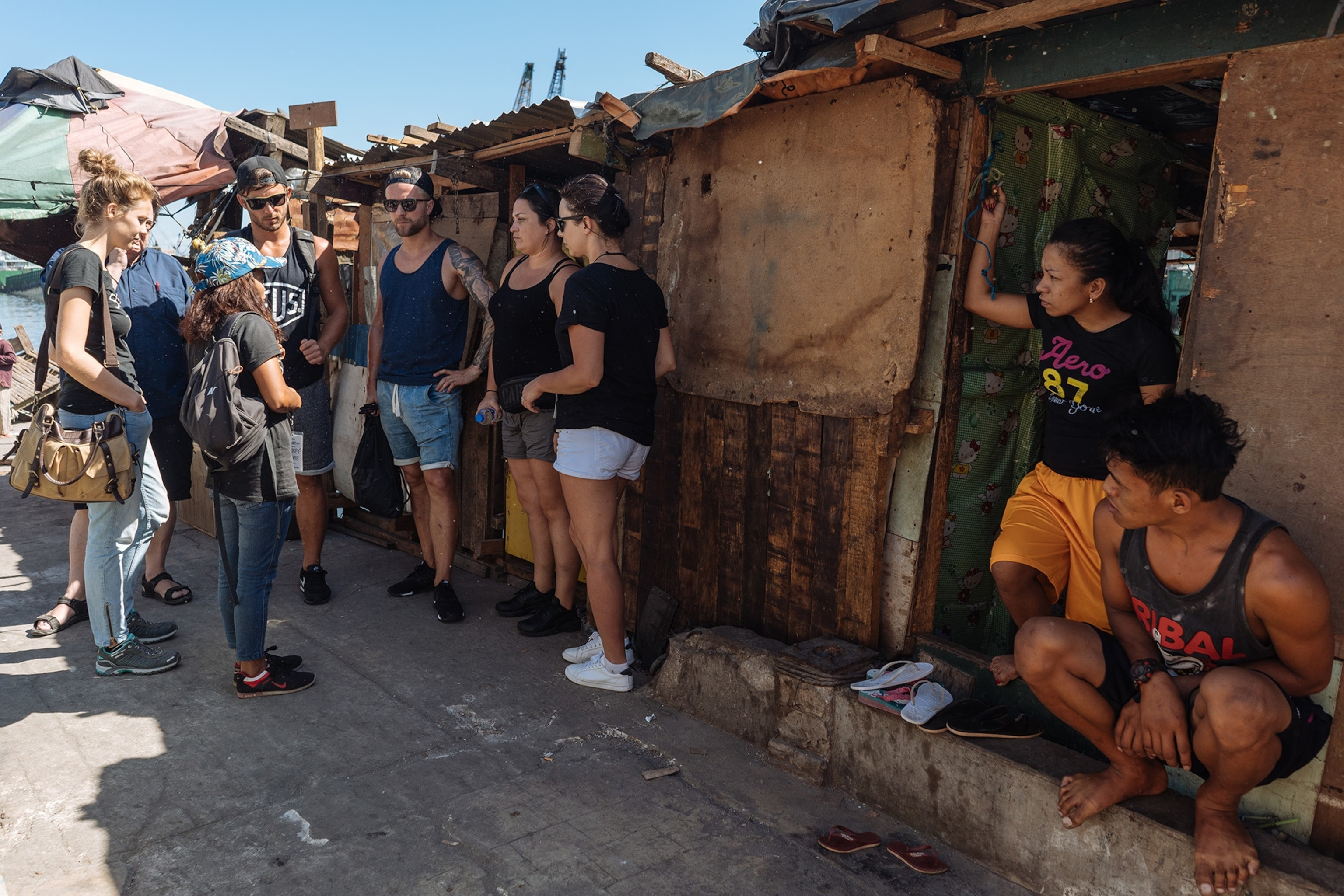A slum tour in the Baseco community in Manila, Philippines