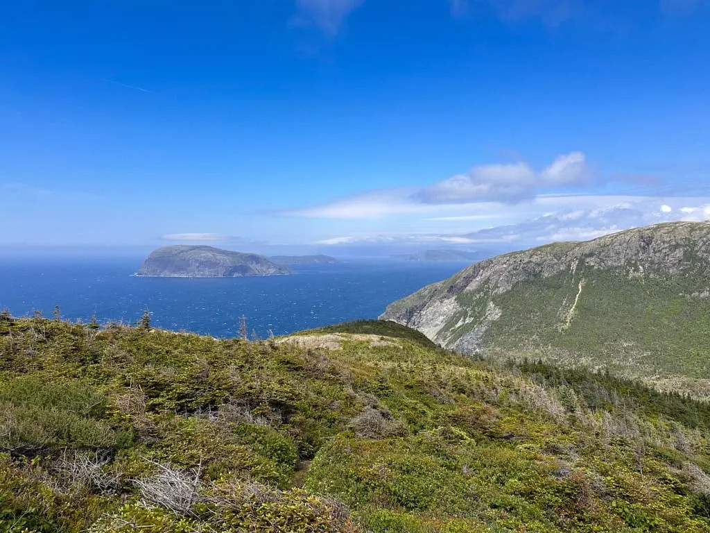 The view of the ocean from the South Head Lighthouse Trail near Corner Brook, Newfoundland