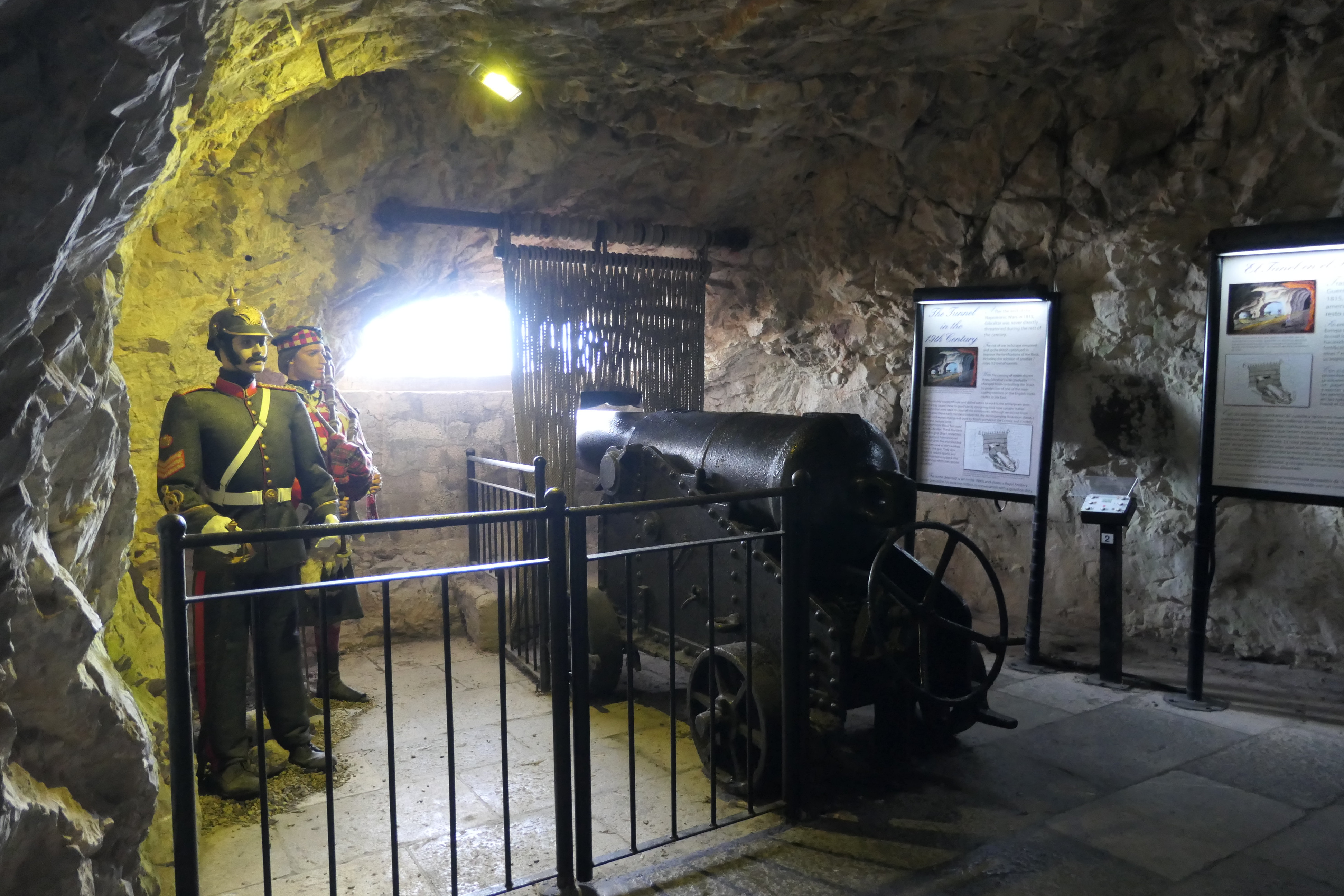 Inside the Great Siege Tunnels in Gibraltar