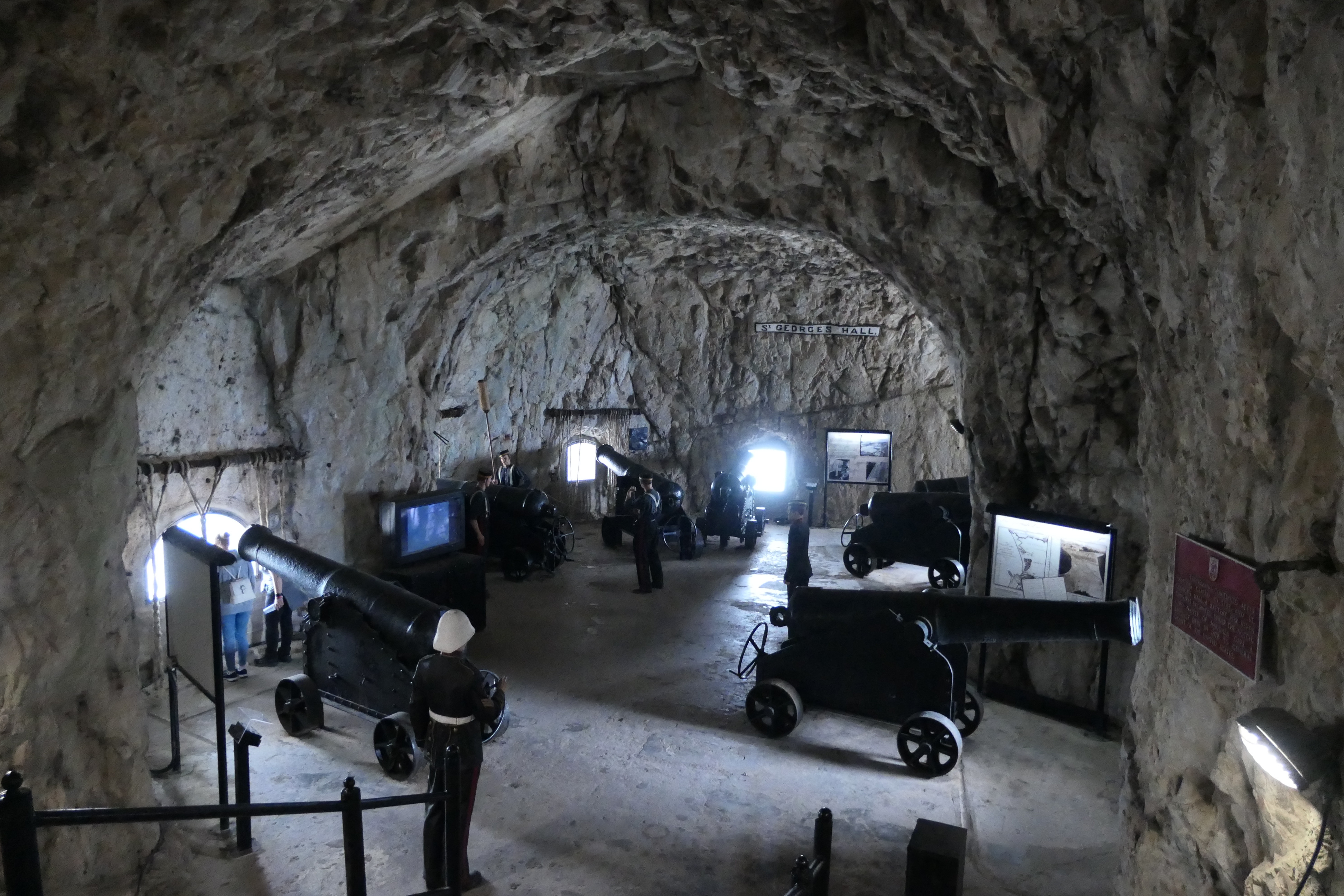 Inside the Great Siege Tunnels in Gibraltar