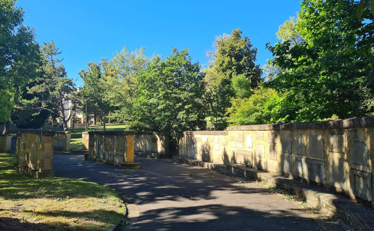 St Davids Park Hobart grave wall