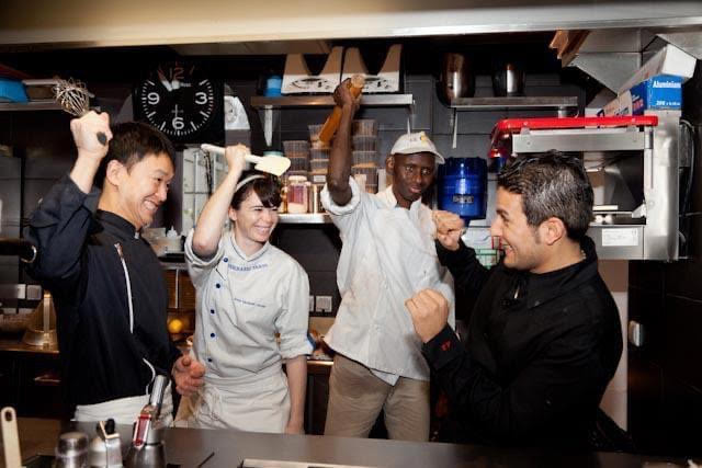 The team at Restaurant Akreme in Paris, 2011