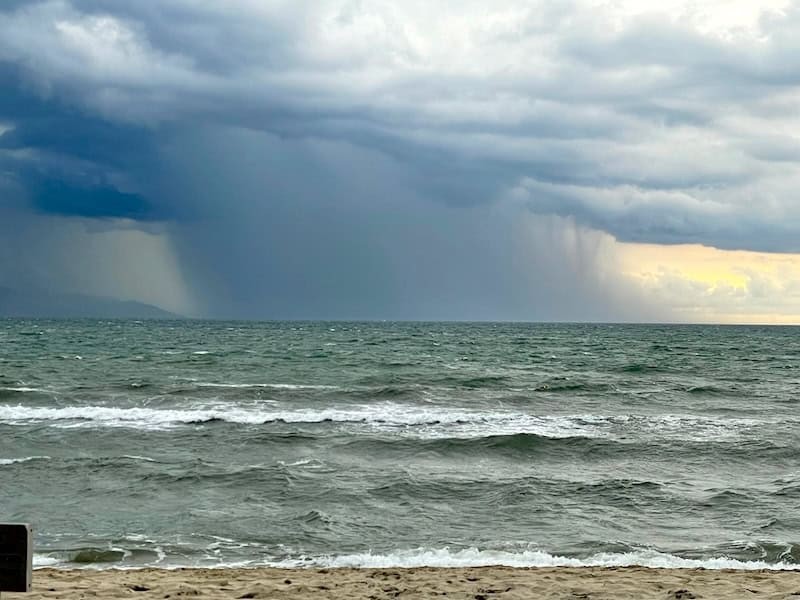 Storm over the ocean in Puerto Vallarta during the hottest month