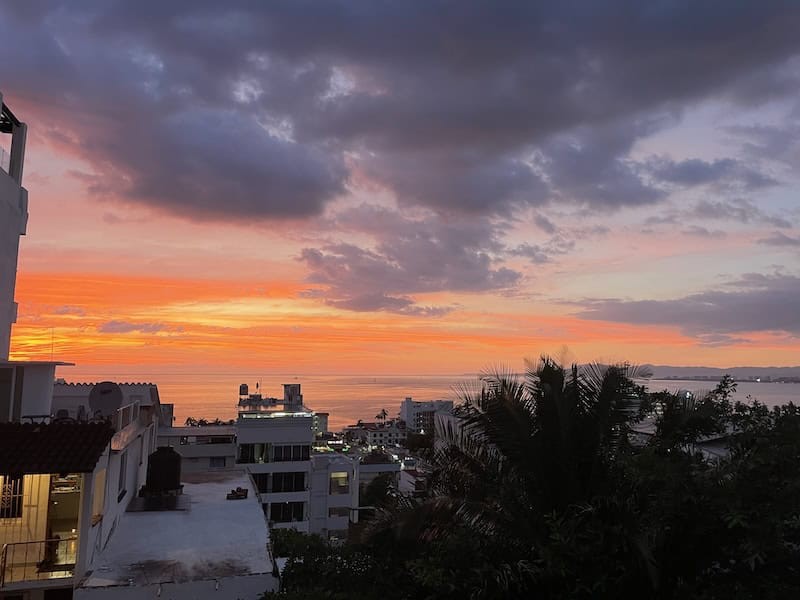 Sunset in Puerto Vallarta creating a beautiful and peaceful atmosphere