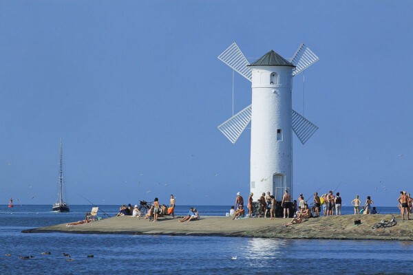 Świnoujście in Zachodniopomorskie Voivodeship, a coastal region with seaside resorts, health spas, and natural attractions.