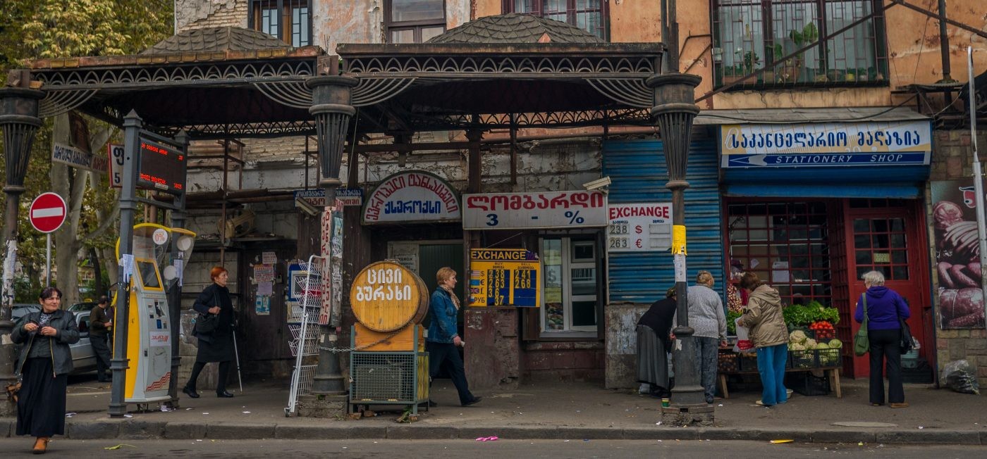 Streets of Old Town, Tbilisi, showcasing its historic facades