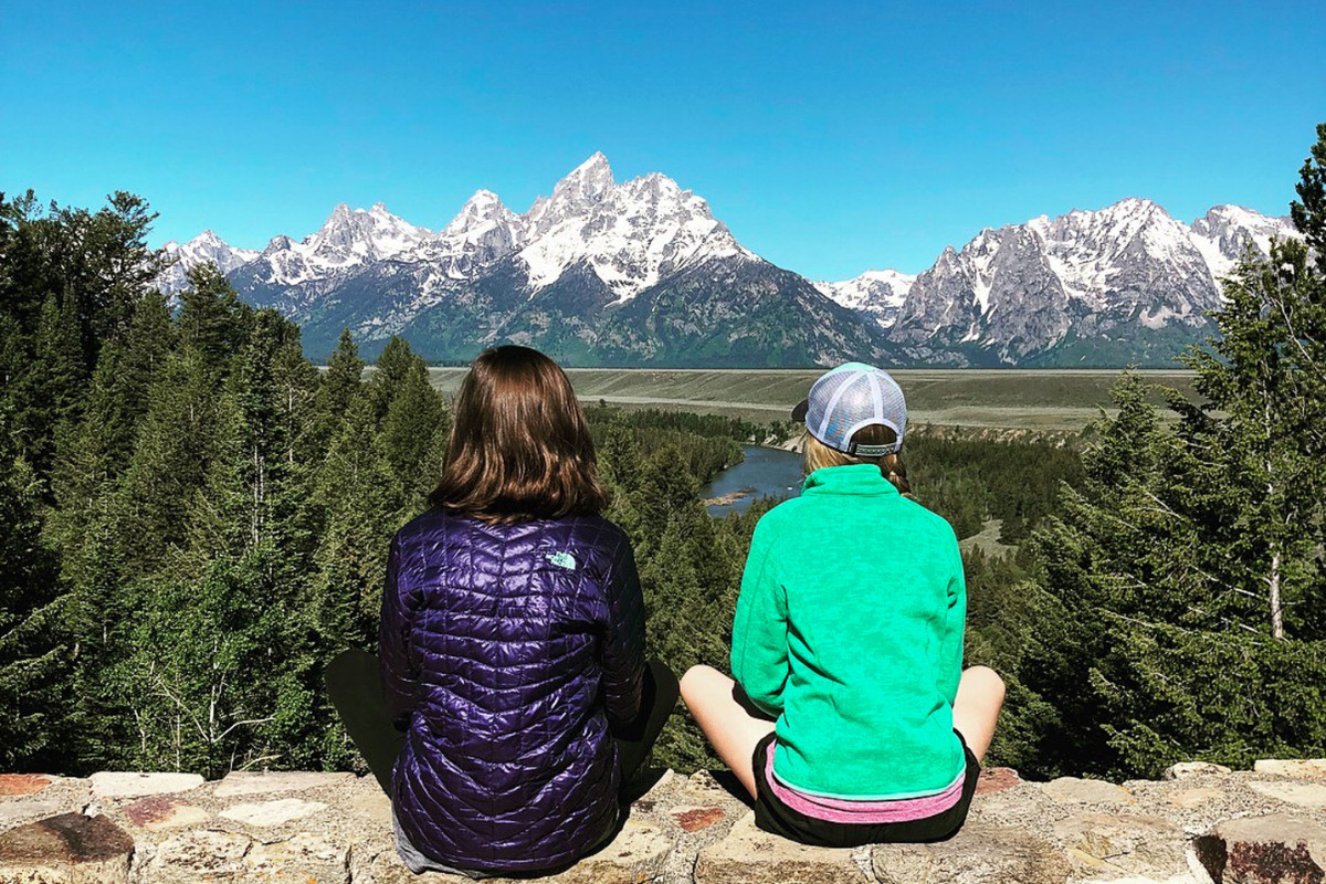 Teen girls in Grand Tetons