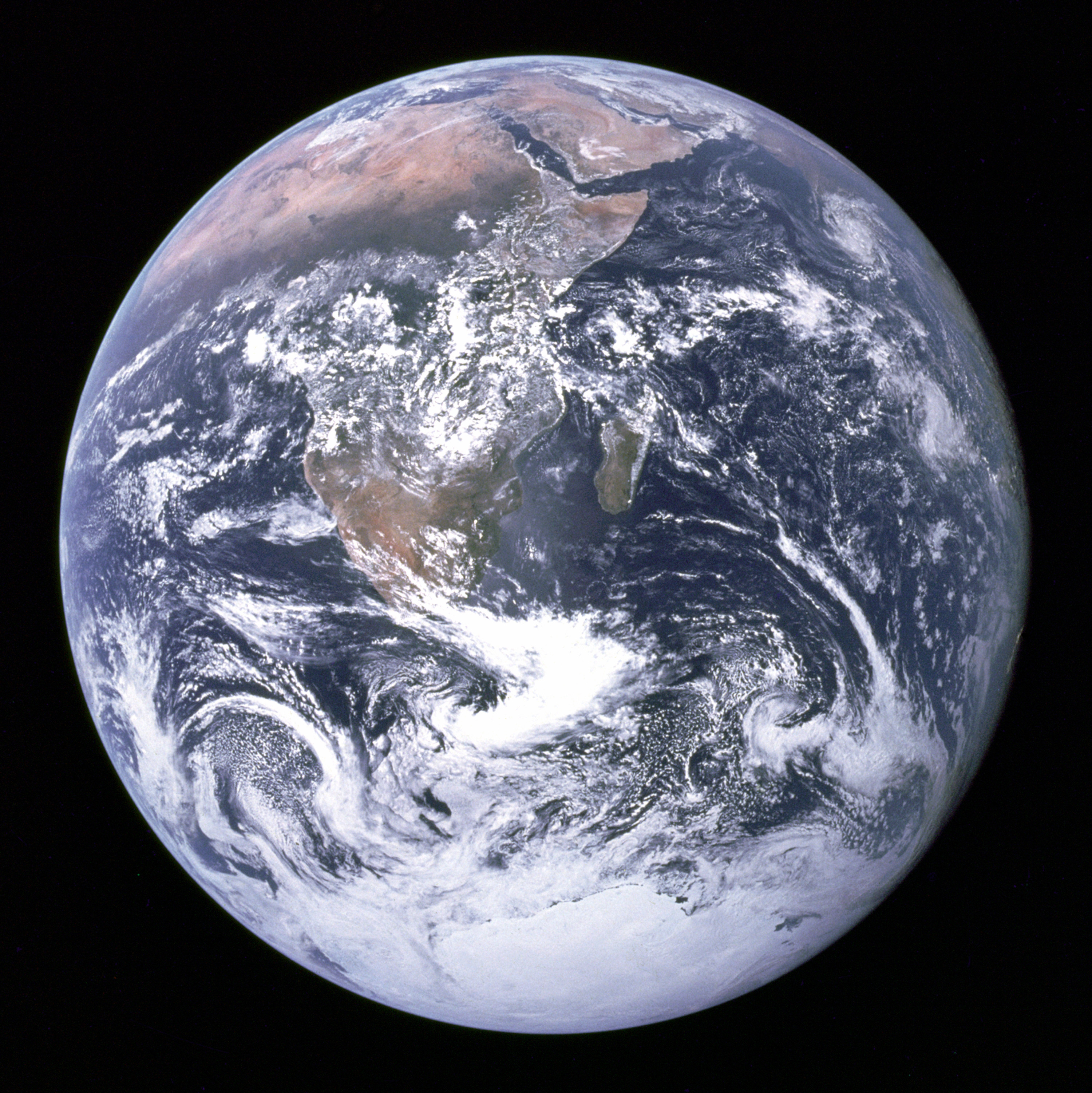 Earth as seen from space, illustrating the vibrant blue oceans and diverse landmasses