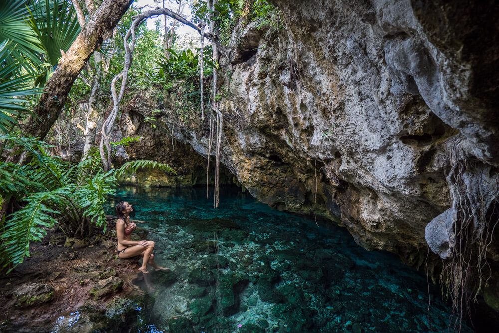 Ancient Mayan ruins at Tulum overlooking the Caribbean Sea