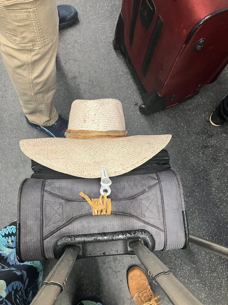 Close-up of a secure hat clip