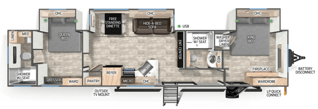 Forest River Timberwolf 39HBA Two Bedroom RV