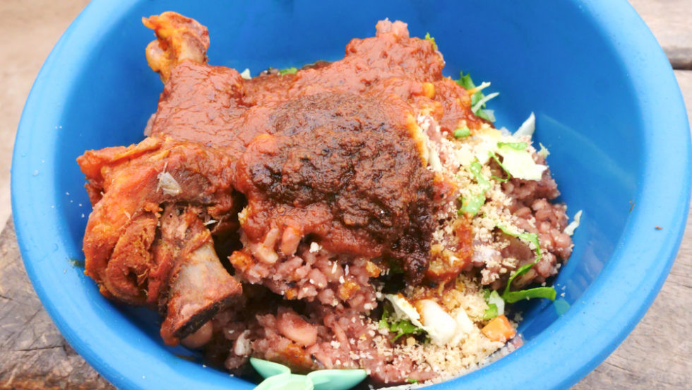 Waakye, a popular Ghanaian dish