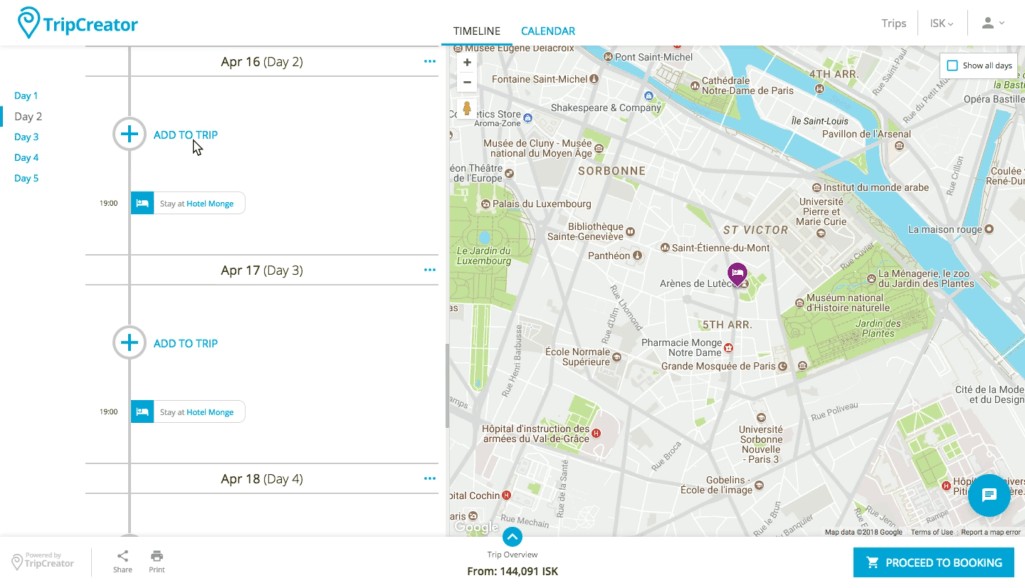WeTravel booking process
