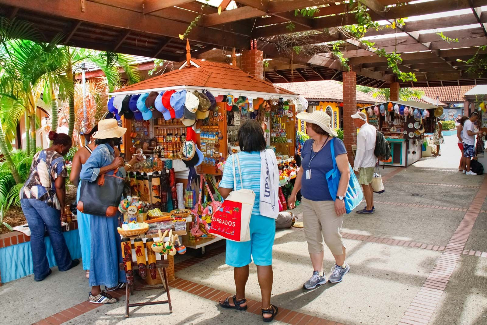 Tourists Shopping in Castries, Saint Lucia