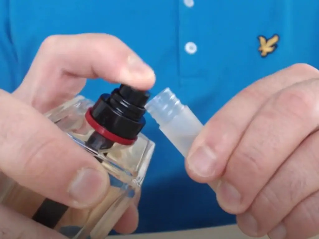 cleaning supplies and perfume bottles