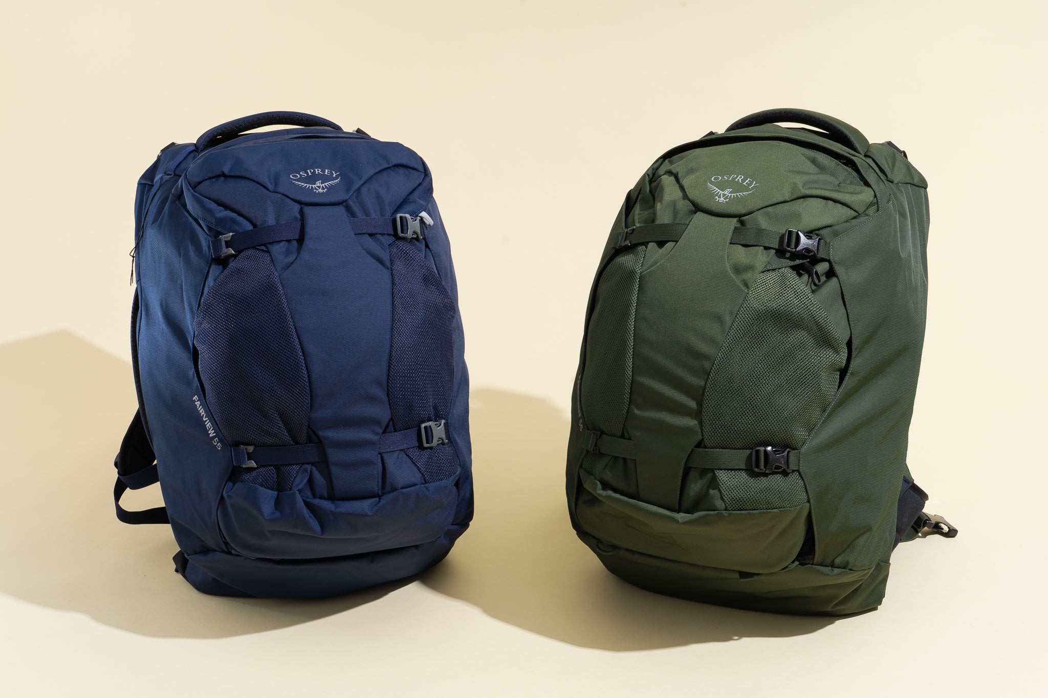 Osprey Fairview 55 and Osprey Farpoint 55 travel backpacks