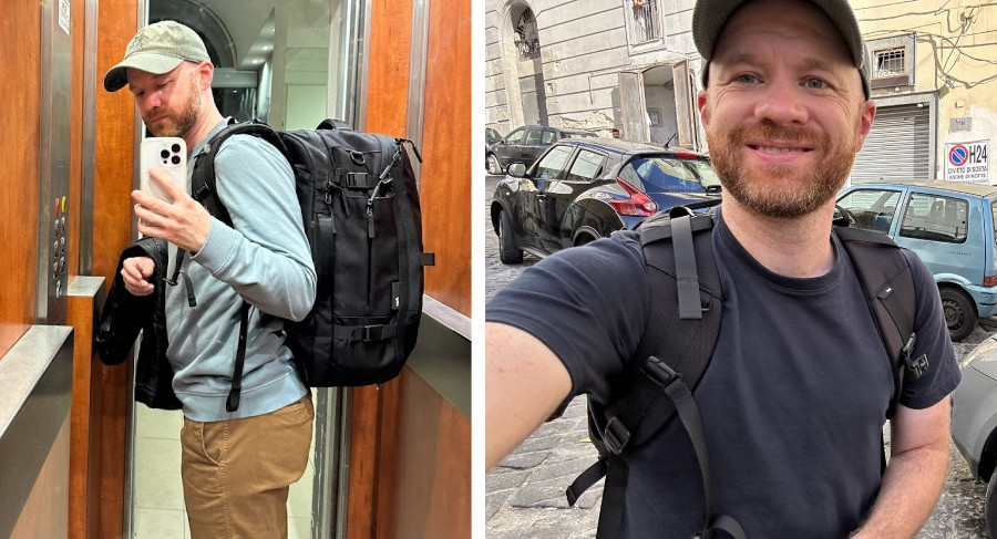 Traveling with a laptop in a secure backpack
